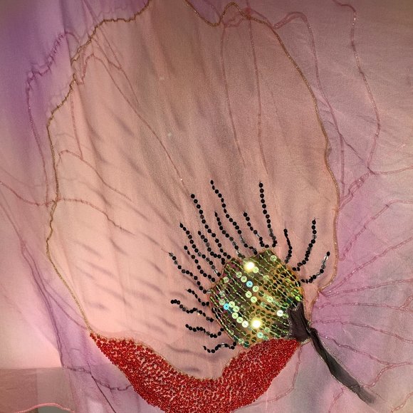 Silk Sequins & Beaded Coverup - Picture 7 of 12